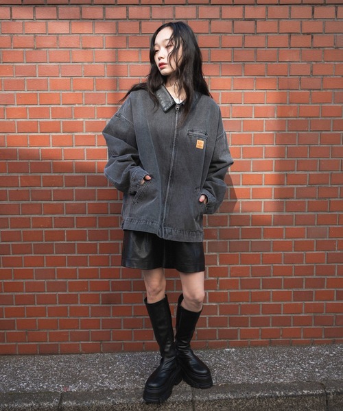 WEGO（ウィゴー）の「WEGO/【25年春夏新作】ワーカーズデニムZIPジャケット（ブルゾン・メンズ・スカイブルー/ブラック系3・MEDIUM/LARGE）」の3枚目の写真