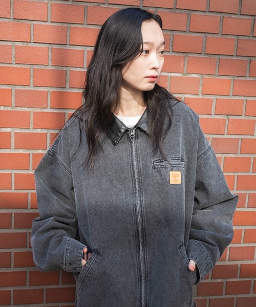 WEGO（ウィゴー）の「WEGO/【25年春夏新作】ワーカーズデニムZIPジャケット（ブルゾン・メンズ・スカイブルー/ブラック系3・MEDIUM/LARGE）」の5枚目の写真