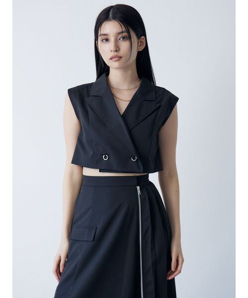 MURUA（ムルーア）の「リングボタンテーラードワンピース（ワンピース・レディース・ブラック/ベージュ/カーキ・FREE）」の9枚目の写真