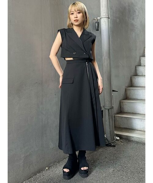 MURUA（ムルーア）の「リングボタンテーラードワンピース（ワンピース・レディース・ブラック/ベージュ/カーキ・FREE）」の21枚目の写真