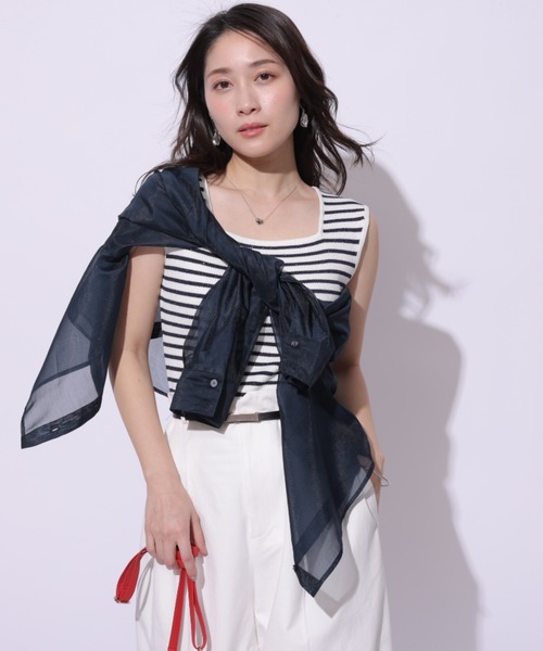 MAX80%OFF／セール開催中 2WAYシアーシャツアンサンブル（ニット/セーター トップス