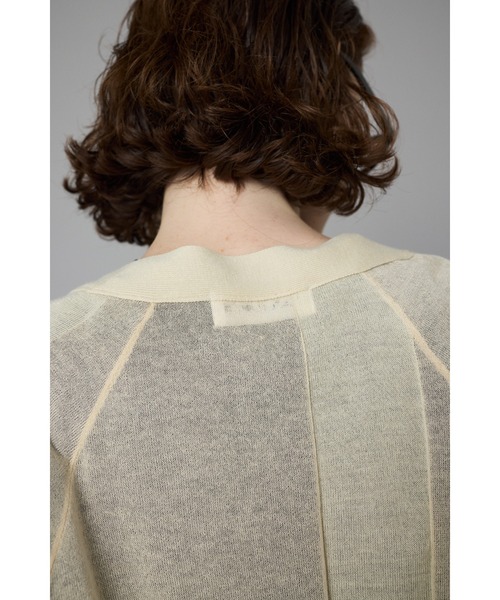 Color block sheer cardigan カラーブロックシアーカーディガン