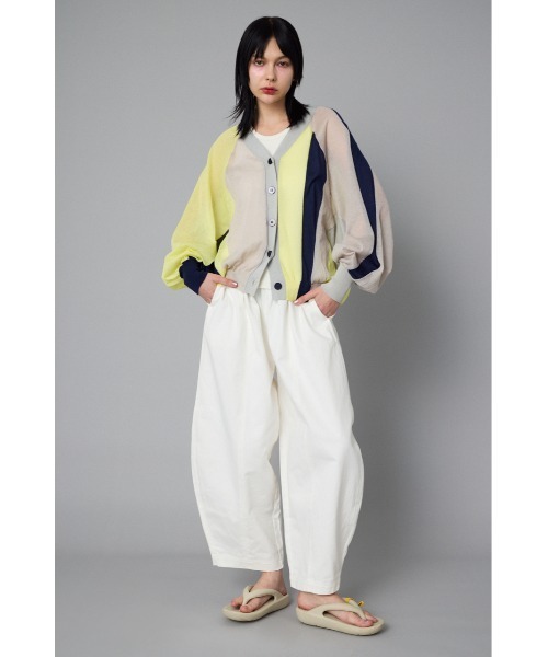 Color block sheer cardigan カラーブロックシアーカーディガン