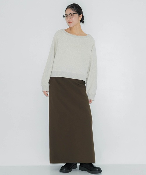 PUBLIC TOKYO（パブリックトウキョウ）の「ワイドネックスウェットTOP（スウェット・レディース・ホワイト/グレー・FREE）」の3枚目の写真