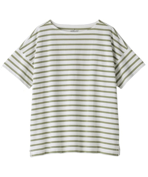 無印良品（ムジルシリョウヒン）の「婦人　ボーダーボートネック半袖Ｔシャツ（Tシャツ/カットソー・レディース・ネイビー系/スモーキーグリーン系/オレンジ系/ベージュ系/ネイビー系1/ブルー系・S/M/L/XL）」の19枚目の写真