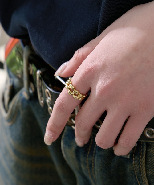 blatto(ブラット)の「blatto/ブラット チェーンデザイン リング フリーサイズ bla-ring-00593 メンズ 秋物 秋服 2026年秋冬(リング・メンズ・ゴールド・FREE)」の1枚目の写真