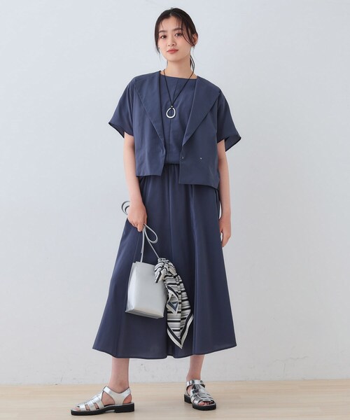 INDIVI（インディヴィ）の「【通気性◎撥水／接触冷感／UVケア】ドルマンスリーブブラウス（シャツ/ブラウス・レディース・オレンジ/ダークブラウン/オフホワイト/ネイビー系5/ダークブラウン系5・05/13/15 /19/34/38/03）」の20枚目の写真