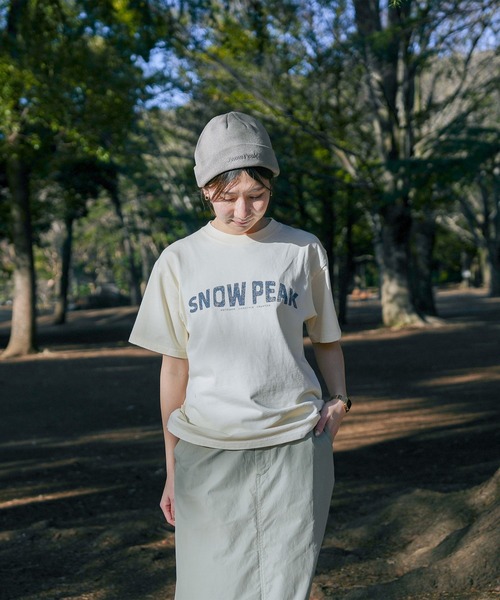 Snow Peak（スノーピーク）の「Recycled Cotton Dyed T-Shirt SP（Tシャツ/カットソー・メンズ・ブルー/アイボリー/チャコール・XXL/XL/L/M/S/1）」の14枚目の写真