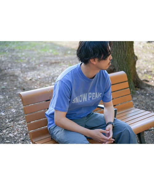 Snow Peak（スノーピーク）の「Recycled Cotton Dyed T-Shirt SP（Tシャツ/カットソー・メンズ・ブルー/アイボリー/チャコール・XXL/XL/L/M/S/1）」の18枚目の写真