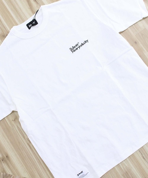 Schott（ショット）の「T-SHIRT EMB. Schott NYC/ニューヨーク刺繍Tシャツ（Tシャツ/カットソー・メンズ・ホワイト/ブラック・L/XL/XXL/M）」の4枚目の写真