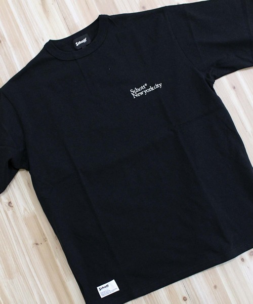 Schott（ショット）の「T-SHIRT EMB. Schott NYC/ニューヨーク刺繍Tシャツ（Tシャツ/カットソー・メンズ・ホワイト/ブラック・L/XL/XXL/M）」の6枚目の写真
