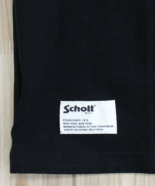 Schott（ショット）の「T-SHIRT EMB. Schott NYC/ニューヨーク刺繍Tシャツ（Tシャツ/カットソー・メンズ・ホワイト/ブラック・L/XL/XXL/M）」の10枚目の写真