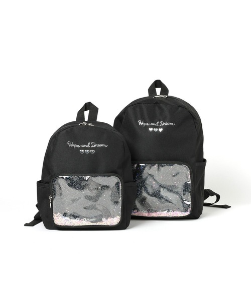 BAYFLOW（ベイフロー）の「[推し活にも!]キラキラスパンコールリュック[M(約10L)・L(約15L)] (KIDS)（バックパック/リュック・キッズ・レインボー/ラベンダー/ブラック・MEDIUM/LARGE）」の4枚目の写真