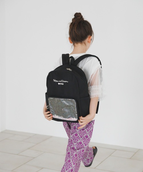 BAYFLOW（ベイフロー）の「[推し活にも!]キラキラスパンコールリュック[M(約10L)・L(約15L)] (KIDS)（バックパック/リュック・キッズ・レインボー/ラベンダー/ブラック・MEDIUM/LARGE）」の18枚目の写真