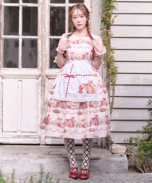 kawaii お菓子の家柄ワンピース お菓子の家柄ワンピース（ワンピース）｜axes femme kawaii