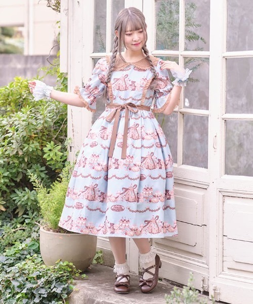 お菓子の家柄ワンピース（ワンピース）｜axes femme kawaii