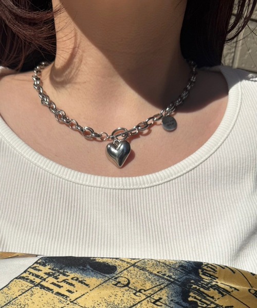 kutir(クティール)の「kutirlune/ハートモチーフチェーンネックレス(ネックレス・レディース・シルバー・FREE)」の1枚目の写真