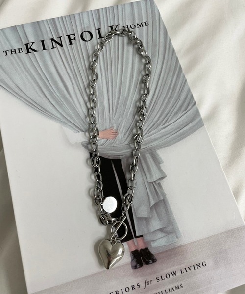 kutir(クティール)の「kutirlune/ハートモチーフチェーンネックレス(ネックレス・レディース・シルバー・FREE)」の2枚目の写真