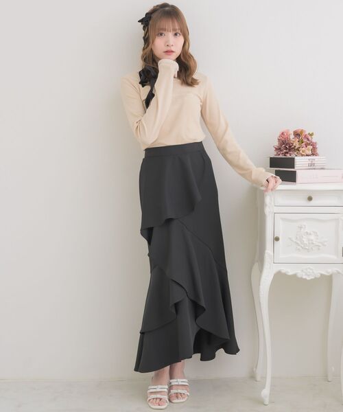 ems excite（エムズエキサイト）の「レース付きメッセージロゴCT（Tシャツ/カットソー・レディース・ナチュラル/チャコールグレー/ピンク・FREE）」の8枚目の写真