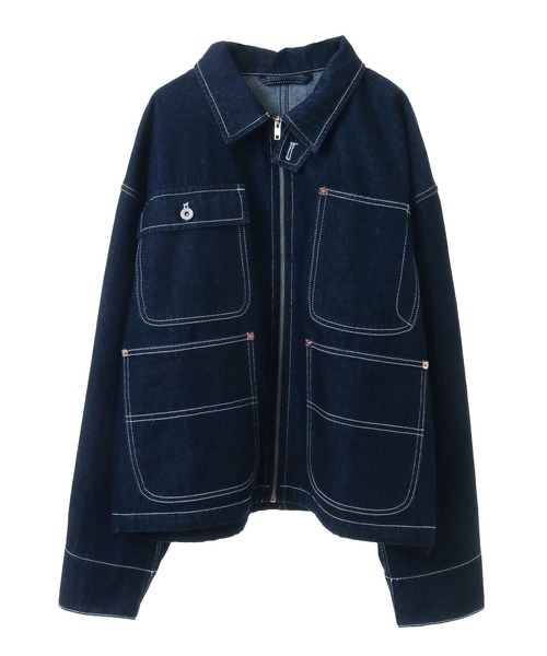 CRAFT STANDARD BOUTIQUE（クラフトスタンダードブティック）の「【ユニセックス】デニムブルゾン（デニムジャケット・レディース・ダークインディゴブルー/ブラック・M/S/L）」の8枚目の写真