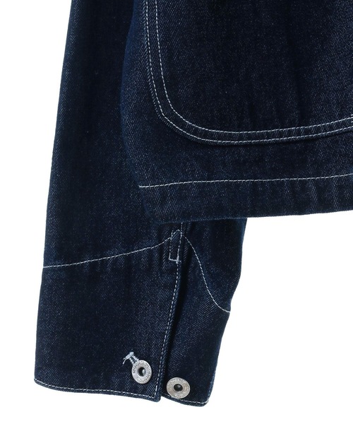 CRAFT STANDARD BOUTIQUE（クラフトスタンダードブティック）の「【ユニセックス】デニムブルゾン（デニムジャケット・レディース・ダークインディゴブルー/ブラック・M/S/L）」の12枚目の写真