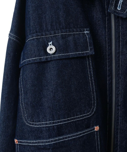 CRAFT STANDARD BOUTIQUE（クラフトスタンダードブティック）の「【ユニセックス】デニムブルゾン（デニムジャケット・レディース・ダークインディゴブルー/ブラック・M/S/L）」の11枚目の写真