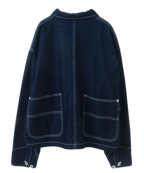 CRAFT STANDARD BOUTIQUE（クラフトスタンダードブティック）の「【ユニセックス】デニムブルゾン（デニムジャケット・レディース・ダークインディゴブルー/ブラック・M/S/L）」の6枚目の写真