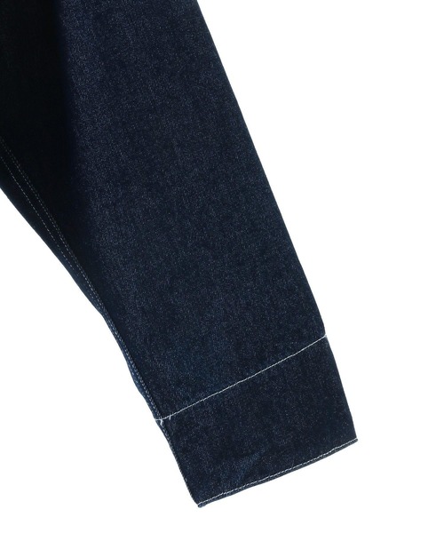 CRAFT STANDARD BOUTIQUE（クラフトスタンダードブティック）の「【ユニセックス】デニムブルゾン（デニムジャケット・レディース・ダークインディゴブルー/ブラック・M/S/L）」の4枚目の写真