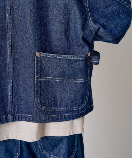 CRAFT STANDARD BOUTIQUE（クラフトスタンダードブティック）の「【ユニセックス】デニムブルゾン（デニムジャケット・レディース・ダークインディゴブルー/ブラック・M/S/L）」の20枚目の写真
