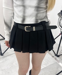 Figments | ベルト付きダブルウエストプリーツミニスカート(スカート)