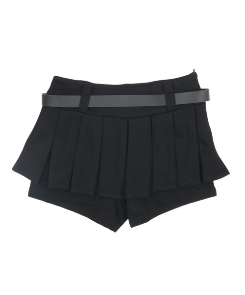 Figments（フィグメンツ）の「ベルト付きダブルウエストプリーツミニスカート（スカート・レディース・ブラック/杢グレー・MEDIUM/SMALL）」の11枚目の写真