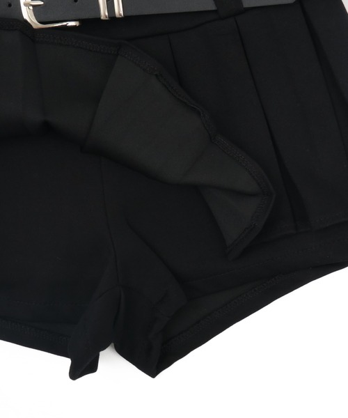 Figments（フィグメンツ）の「ベルト付きダブルウエストプリーツミニスカート（スカート・レディース・ブラック/杢グレー・MEDIUM/SMALL）」の15枚目の写真