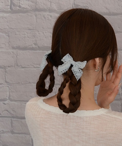 セール】【float】ナチュラル レース リボン ヘアクリップ【2個セット