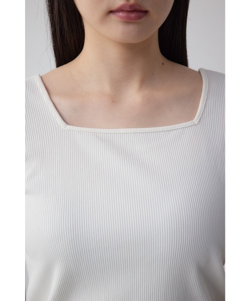 AZUL by moussy（アズールバイマウジー）の「2WAYドライタッチリブトップス（Tシャツ/カットソー・レディース・オフホワイト/ブラック/ライトベージュ/レッド・SMALL/MEDIUM）」の18枚目の写真