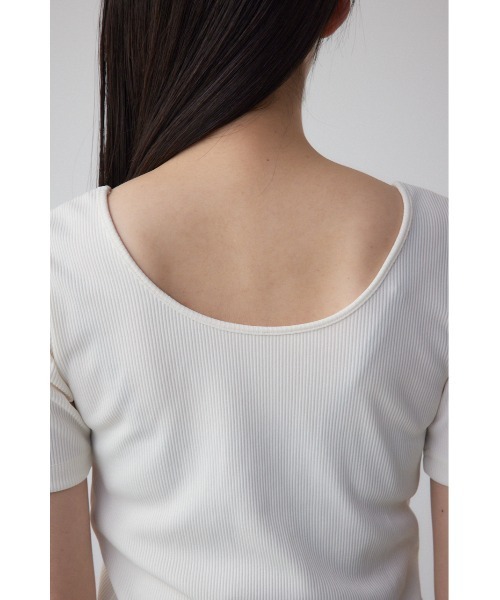 AZUL by moussy（アズールバイマウジー）の「2WAYドライタッチリブトップス（Tシャツ/カットソー・レディース・オフホワイト/ブラック/ライトベージュ/レッド・SMALL/MEDIUM）」の19枚目の写真