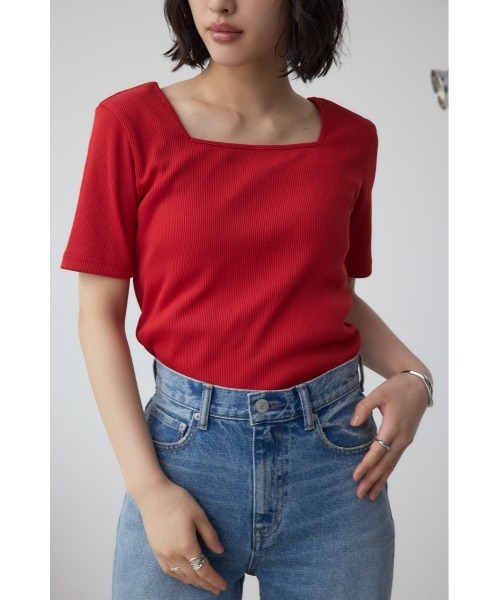 セール】2WAYドライタッチリブトップス（Tシャツ/カットソー