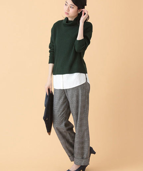 Green　Parks（グリーンパークス）の「・N裾ﾀﾞﾌﾞﾙﾜｲﾄﾞﾊﾟﾝﾂ（その他パンツ・レディース・ストライプ/その他1/ブルー系その他/ネイビー・LARGE/MEDIUM）」の3枚目の写真