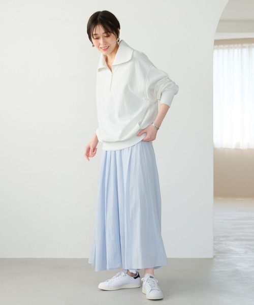 Elura（エルーラ）の「裏毛ハーフZIPプルオーバー/321618（Tシャツ/カットソー・レディース・ホワイト/ブラック/ライトグレー・FREE）」の5枚目の写真