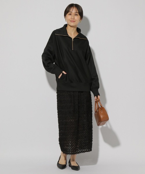 Elura（エルーラ）の「裏毛ハーフZIPプルオーバー/321618（Tシャツ/カットソー・レディース・ホワイト/ブラック/ライトグレー・FREE）」の18枚目の写真