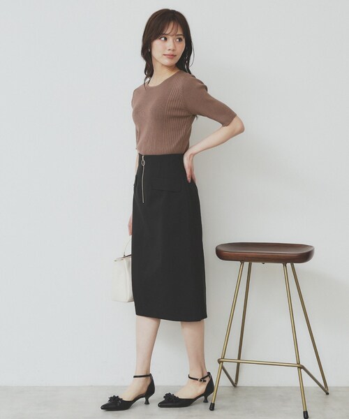 index（インデックス）の「リブケーブルニット【洗濯機洗い可】（ニット/セーター・レディース・チャコールグレー/サンドベージュ/ライトブルー/ホワイト系9・42/38/36/40）」の10枚目の写真