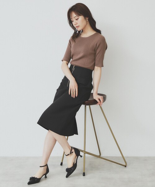 index（インデックス）の「リブケーブルニット【洗濯機洗い可】（ニット/セーター・レディース・チャコールグレー/サンドベージュ/ライトブルー/ホワイト系9・42/38/36/40）」の11枚目の写真