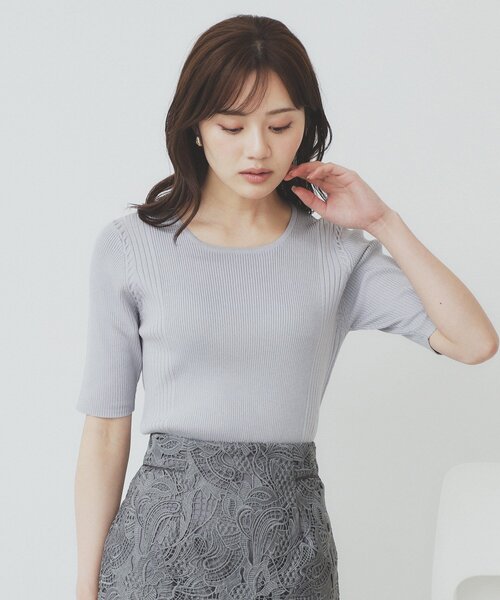 index（インデックス）の「リブケーブルニット【洗濯機洗い可】（ニット/セーター・レディース・チャコールグレー/サンドベージュ/ライトブルー/ホワイト系9・42/38/36/40）」の13枚目の写真