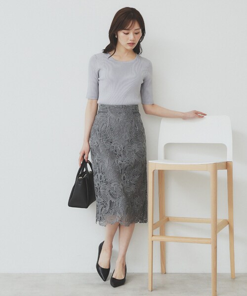 index（インデックス）の「リブケーブルニット【洗濯機洗い可】（ニット/セーター・レディース・チャコールグレー/サンドベージュ/ライトブルー/ホワイト系9・42/38/36/40）」の14枚目の写真