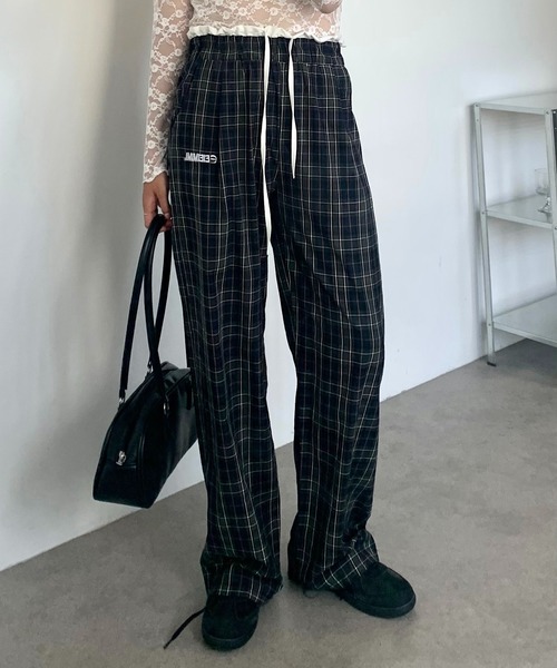 Teem Store（チームストア）の「ワンポイントダブルウエストチェックワイドパンツ ウエストフリル（その他パンツ・レディース・グレー・M/L）」の20枚目の写真