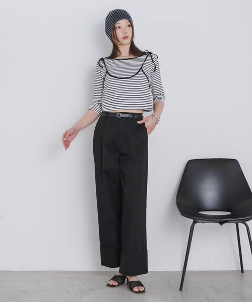 kivi（キヴィ）の「2way border tops（Tシャツ/カットソー・レディース・ホワイト/ブルー・FREE）」の4枚目の写真