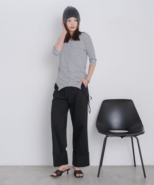 kivi（キヴィ）の「2way border tops（Tシャツ/カットソー・レディース・ホワイト/ブルー・FREE）」の9枚目の写真