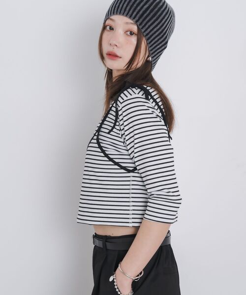 kivi（キヴィ）の「2way border tops（Tシャツ/カットソー・レディース・ホワイト/ブルー・FREE）」の11枚目の写真