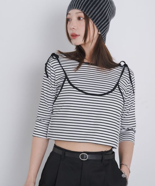 kivi（キヴィ）の「2way border tops（Tシャツ/カットソー・レディース・ホワイト/ブルー・FREE）」の12枚目の写真