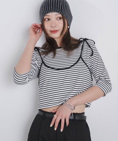 kivi（キヴィ）の「2way border tops（Tシャツ/カットソー・レディース・ホワイト/ブルー・FREE）」の13枚目の写真