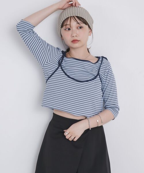 kivi（キヴィ）の「2way border tops（Tシャツ/カットソー・レディース・ホワイト/ブルー・FREE）」の21枚目の写真